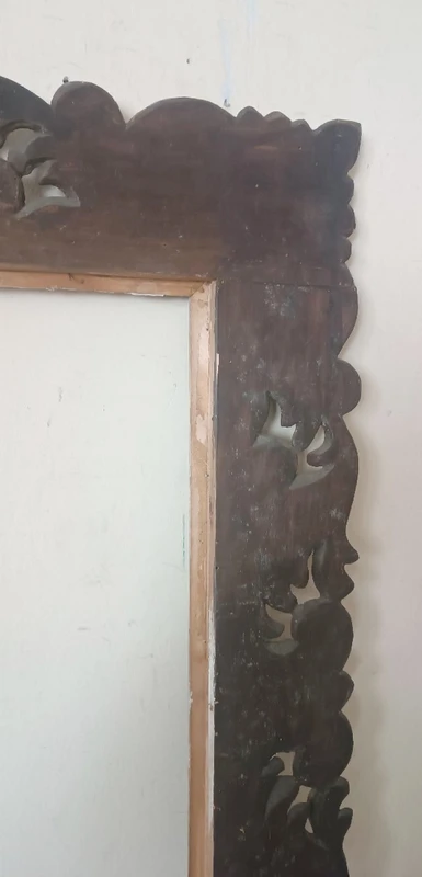 Large Antique lacquered and gilded frame Italy 19th century