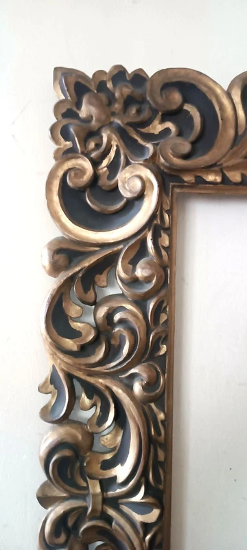 Large Antique lacquered and gilded frame Italy 19th century