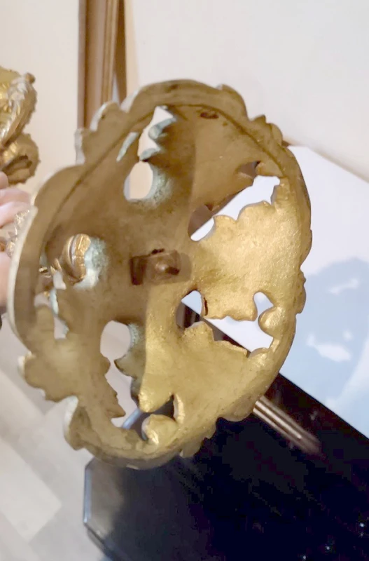 Large pair of gilded bronze candlesticks 19th century