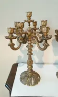 Large pair of gilded bronze candlesticks 19th century