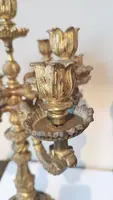 Large pair of gilded bronze candlesticks 19th century