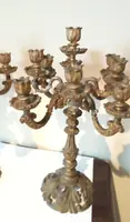 Large pair of gilded bronze candlesticks 19th century