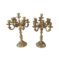 Large pair of gilded bronze candlesticks 19th century