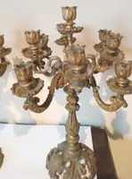 Large pair of gilded bronze candlesticks 19th century