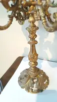 Large pair of gilded bronze candlesticks 19th century