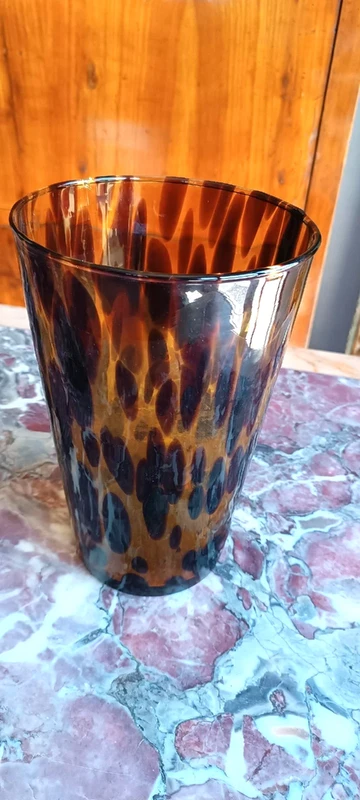Vaso in vetro di Murano maculato, anni '70