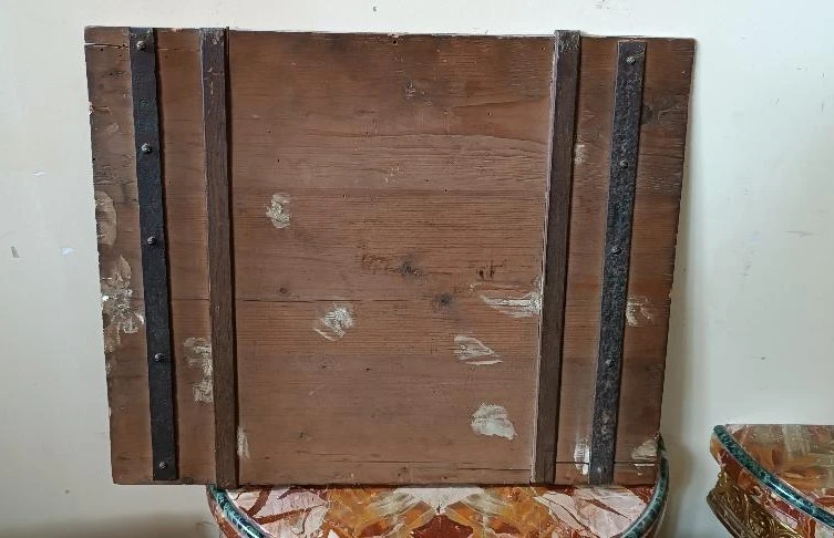 grande peinture à l'huile ancienne sur panneau Couvent des Frères 19ème siècle