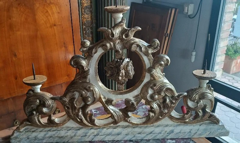 Antico trittico candelieri toscana XVIII secolo