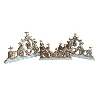 Triptyque de chandeliers toscans anciens 18ème siècle