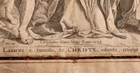résurrection de lazare gravure christoforo bianco Rome 1597