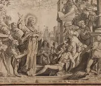 résurrection de lazare gravure christoforo bianco Rome 1597