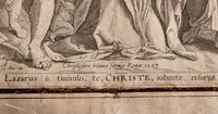 résurrection de lazare gravure christoforo bianco Rome 1597