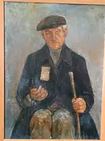 GRANDE HUILE SUR TABLE FERRUCCIO FERRI -1940 - "LE CIECO" PUBLIÉE