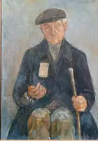 GRANDE HUILE SUR TABLE FERRUCCIO FERRI -1940 - "LE CIECO" PUBLIÉE