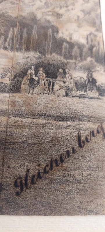 Drawing China On Paper With Characters Gleichenberg Austria 19th Century Antique