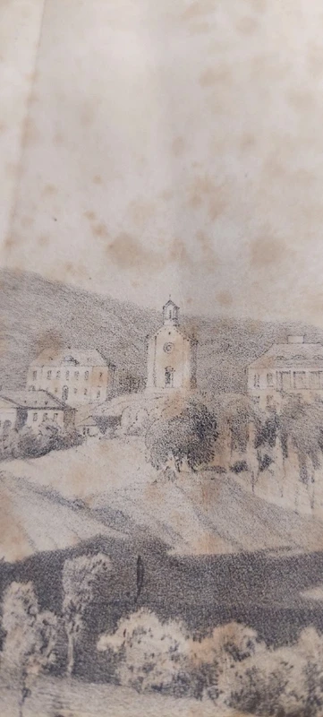 Drawing China On Paper With Characters Gleichenberg Austria 19th Century Antique