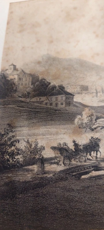 Drawing China On Paper With Characters Gleichenberg Austria 19th Century Antique