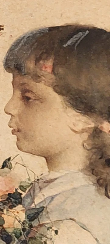 portrait d'une jeune fille ,Alessandro Rontini Florence (1854 -1933)