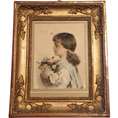 portrait of a maiden ,Alessandro Rontini Florence (1854 -1933)