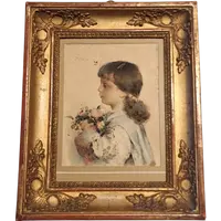 portrait d'une jeune fille ,Alessandro Rontini Florence (1854 -1933)