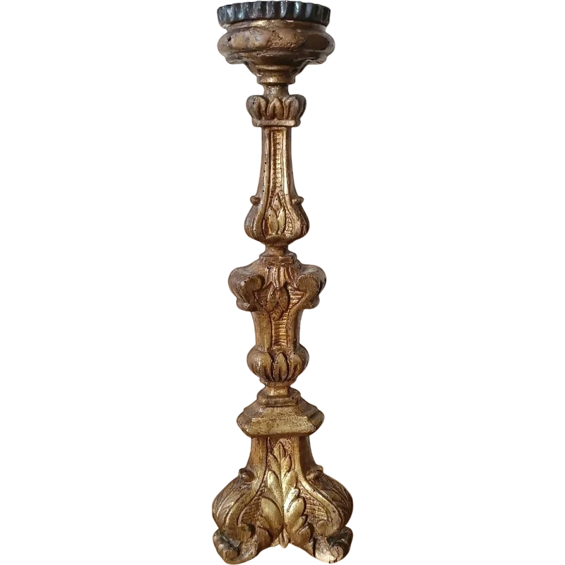 Bougeoir ancien Louis XIV en bois doré - 18e SIÈCLE