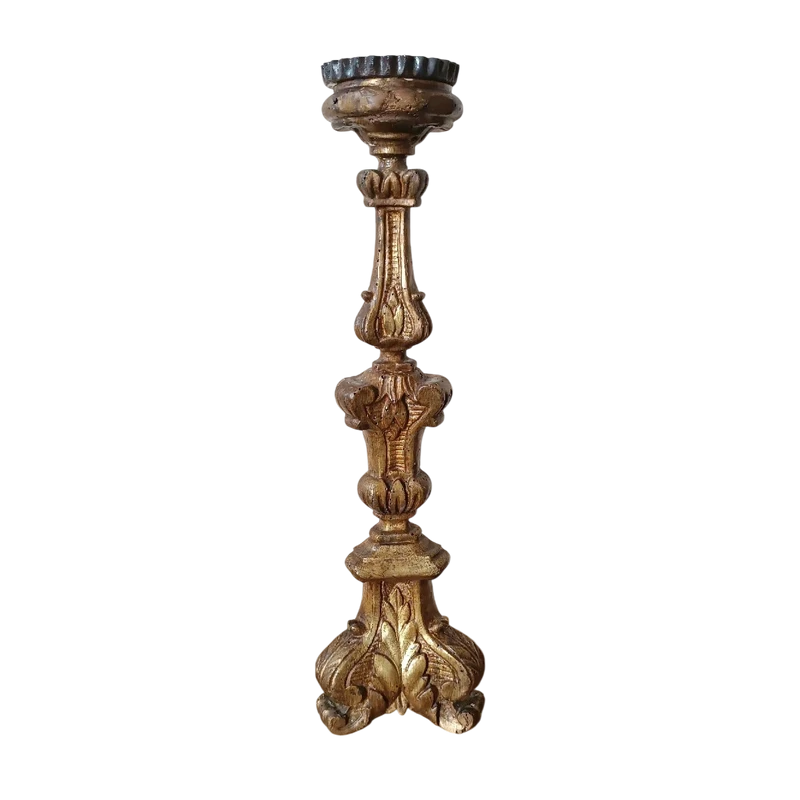 Bougeoir ancien Louis XIV en bois doré - 18e SIÈCLE