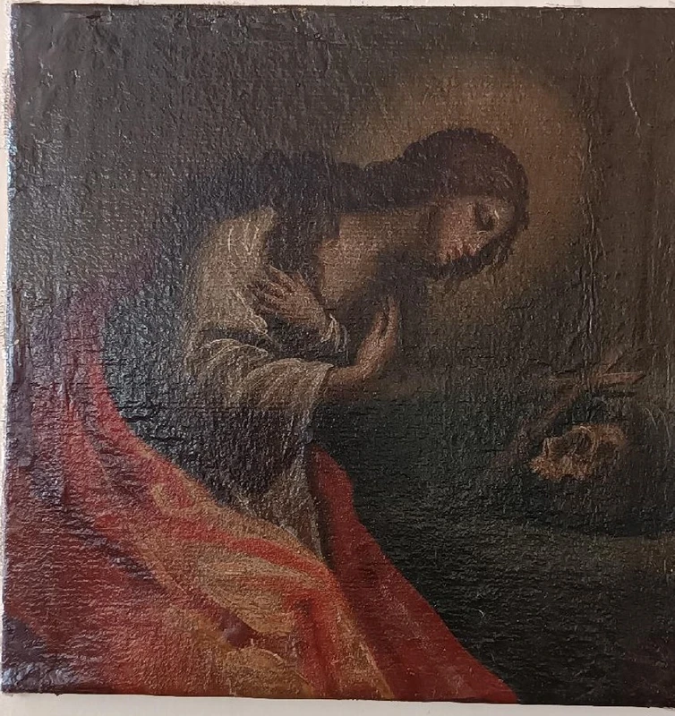 Antico olio SU tela raffigurante Maddalena XVIII secolo Scuola italiana