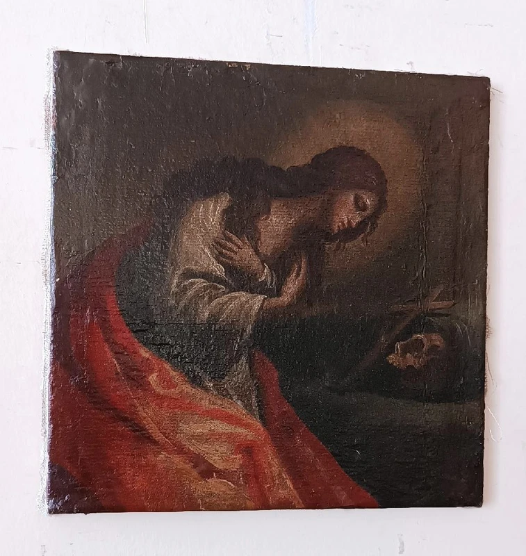 Antico olio SU tela raffigurante Maddalena XVIII secolo Scuola italiana