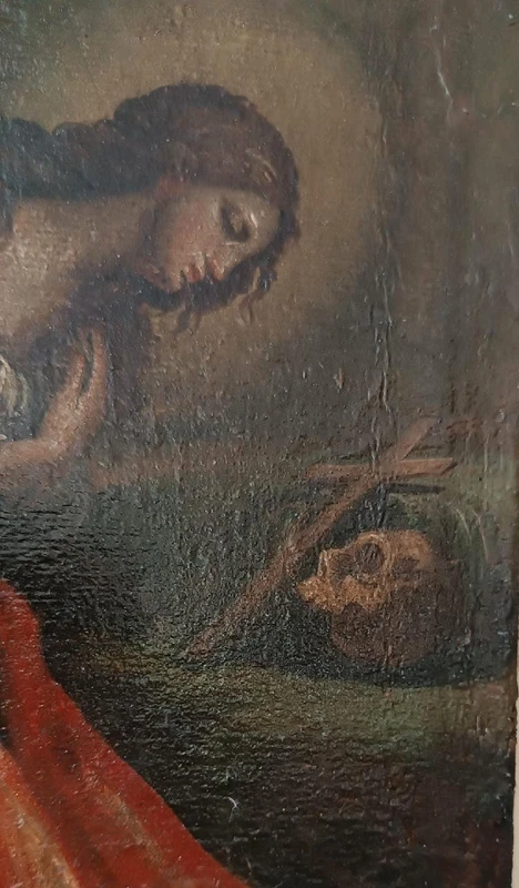 Antico olio SU tela raffigurante Maddalena XVIII secolo Scuola italiana