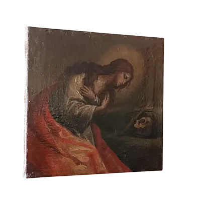 Antico olio SU tela raffigurante Maddalena XVIII secolo Scuola italiana