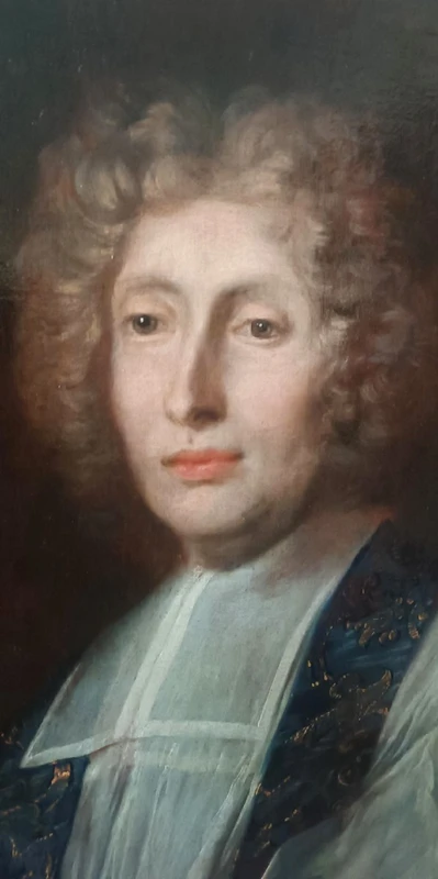 Antico dipinto su tela ritratto prelato ,scuola francese  XVIII secolo