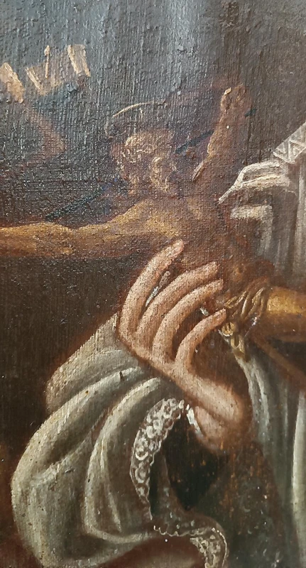 Antico dipinto olio su tela datato 1605 - Scuola Toscana-San Luigi Gonzaga-scuola del Manetti