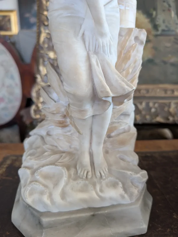 Alabaster lamp-sculpture, Tuscan manufacture, early 20th century
