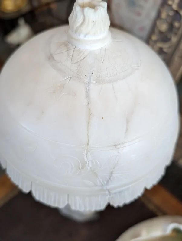 Alabaster lamp-sculpture, Tuscan manufacture, early 20th century