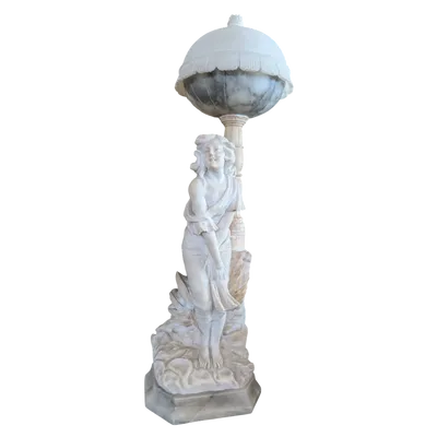 Alabaster lamp-sculpture, Tuscan manufacture, early 20th century