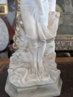 Alabaster lamp-sculpture, Tuscan manufacture, early 20th century