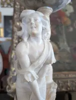 Alabaster lamp-sculpture, Tuscan manufacture, early 20th century