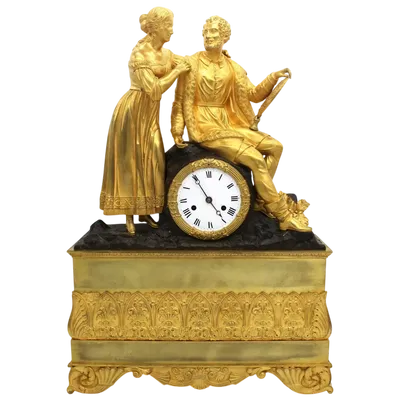 Pendule ancienne en bronze doré 19ème siècle