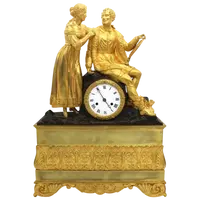 Pendule ancienne en bronze doré 19ème siècle