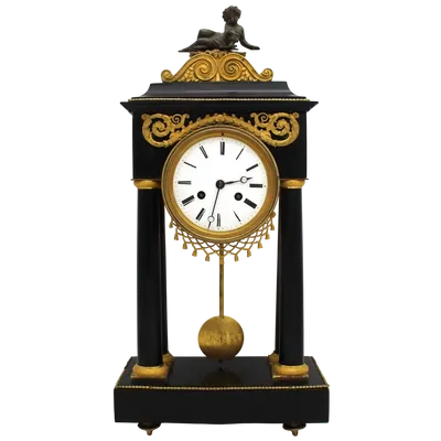 Pendule directionnelle en bronze doré et marbre du XVIIIe siècle