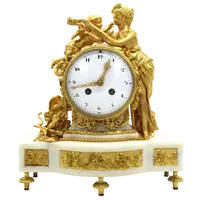 Pendule ancienne en bronze doré et marbre 19ème siècle