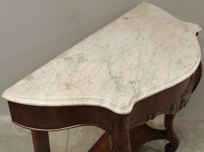 Console ancienne Louis Philippe en noyer 19ème siècle