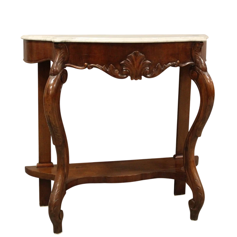 Console ancienne Louis Philippe en noyer 19ème siècle