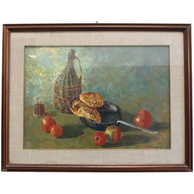 Oil still life painting - Walter Morselli