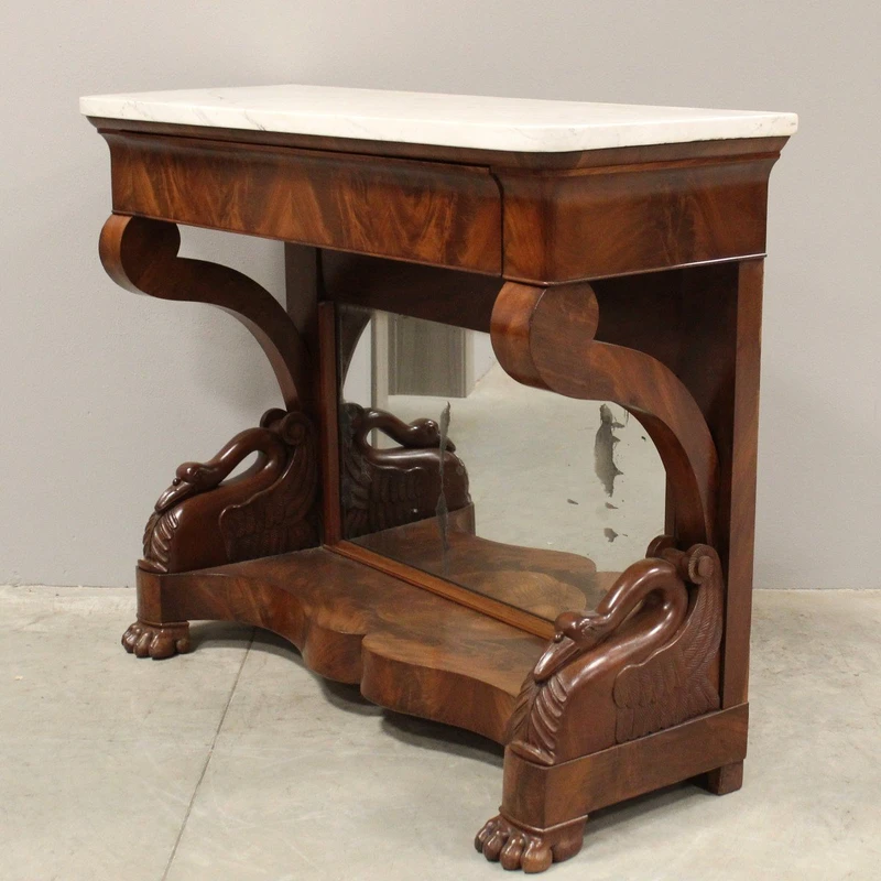 Console Charles X ancienne du 19ème siècle en acajou