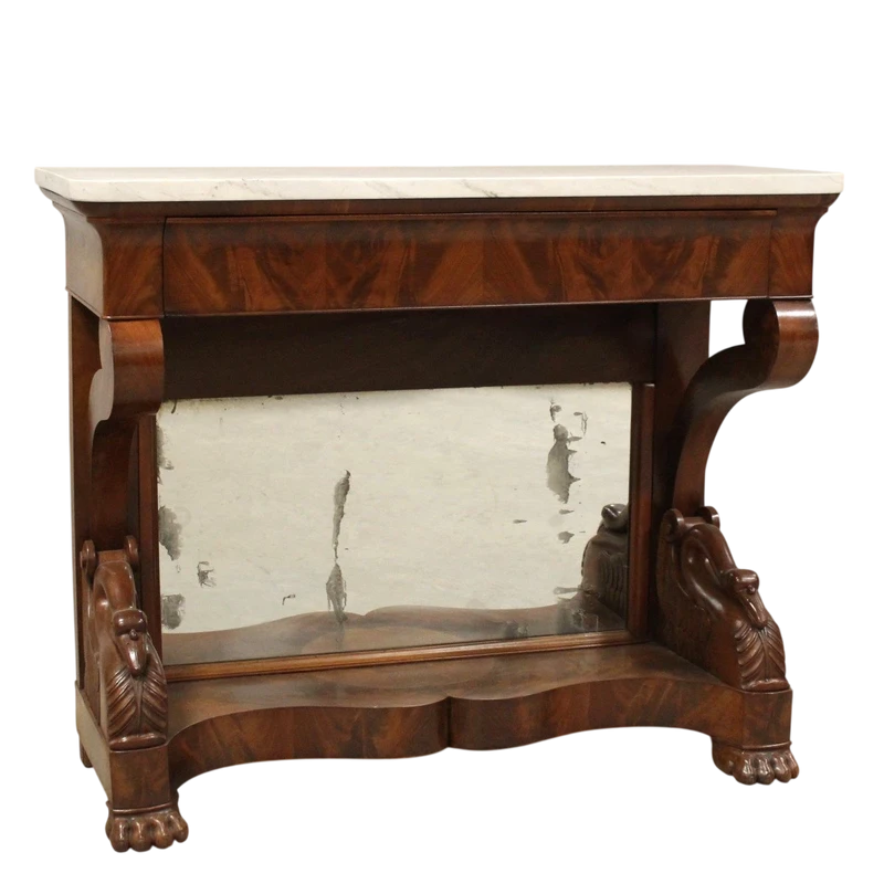 Console Charles X ancienne du 19ème siècle en acajou