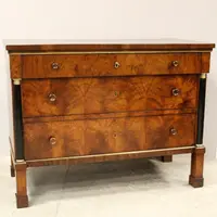 Ancienne commode Empire en noyer 19ème siècle