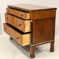 Ancienne commode Empire en noyer 19ème siècle
