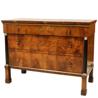 Ancienne commode Empire en noyer 19ème siècle