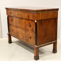 Ancienne commode Empire en noyer 19ème siècle